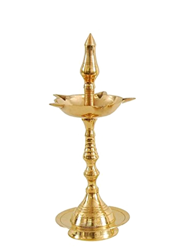 Kerla Fancy - BRASS OIL LAMP 9" tall - made available by Celebrate Festival Inc