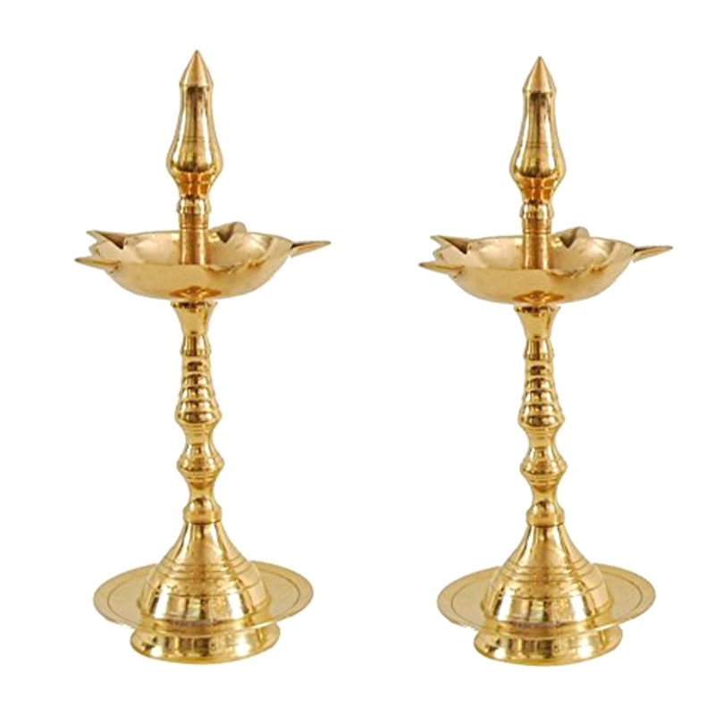 Kerla Fancy - BRASS OIL LAMP 12" tall - Pack of 2 - made available by Celebrate Festival Inc
