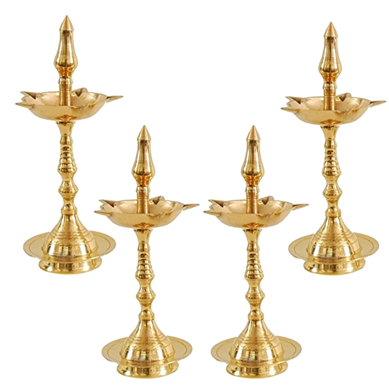 Kerla Fancy - BRASS OIL LAMP 7" tall - Pack of 4 - made available by Celebrate Festival Inc