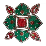 Acrylic Rangoli- Green - made available by Celebrate Festival Inc