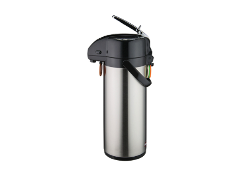 Steel Tea/ Coffee Server Lined Airpot, Lever Top 3.0 Liter
