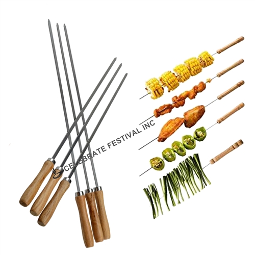 Stainless Steel BBQ Skewers - Rectangle/ Square  - By Celebrate Festival Inc