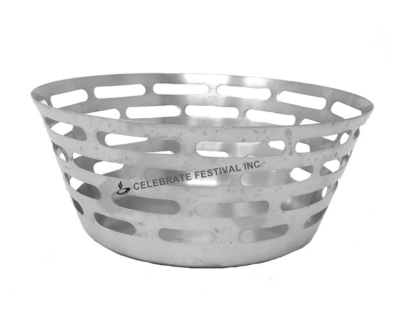 Stainless Steel Bread Basket Mat finish large- By Celebrate festival Inc