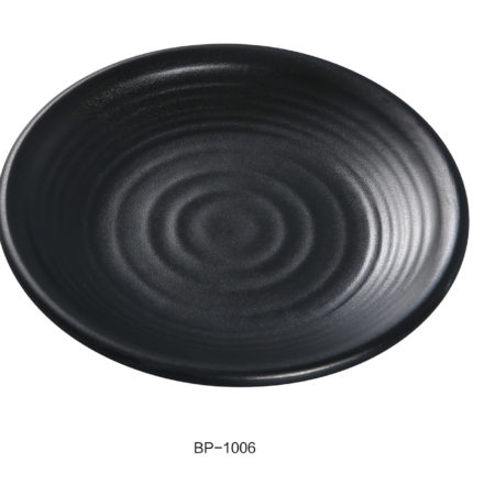 Yanco BP-1006 Black Pearl-1 Round Plate, 6" Diameter, Melamine, Black Color with Matting Finish, Pack of 48 - made available by Celebrate Festival Inc