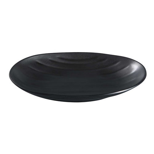 Yanco BP-2109 Black pearl-1 Oval Deep Plate, 9.5" Diameter, Melamine, Black Color with Matting Finish, Pack of 48 - by Celebrate Festival Inc