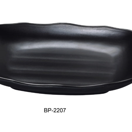 Yanco BP-2207 Black pearl-1 New Rectangular Bowl, 7" Length, 4.5" Width, Melamine, Black Color with Matting Finish, Pack of 48 - by Celebrate Festival Inc