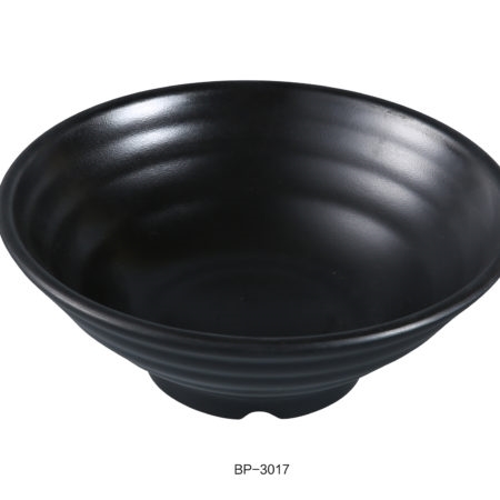 Yanco BP-3017 Black Pearl-2 Bowl, 16oz Capacity, 7" Diameter, 2.75" Height, Melamine, Black Color with Matting Finish, Pack of 24