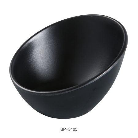 Yanco BP-3105 Black Pearl-2 Sheer Bowl, 5 oz Capacity, 5" Diameter, Melamine, Black Color with Matting Finish, Pack of 48