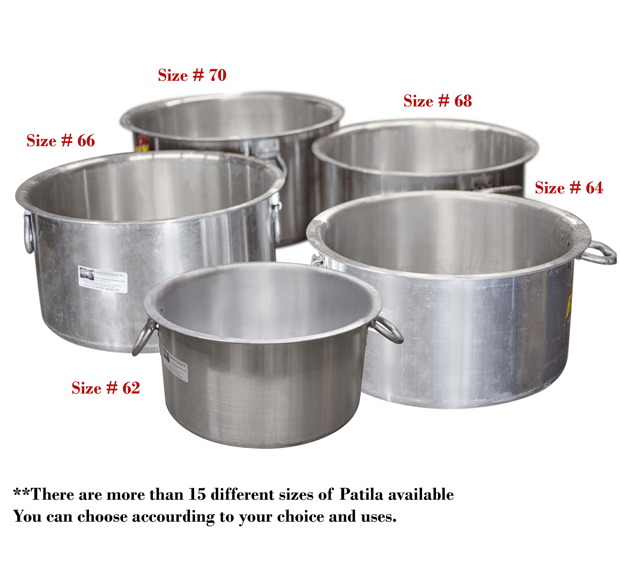 Indian Restaurant style Aluminum Sauce Pots (Patila) # 48 — Nishi  Enterprise Inc