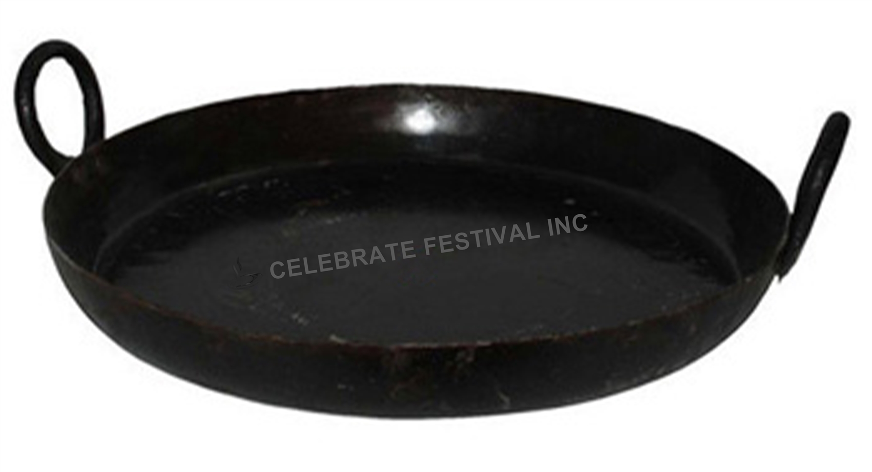 Iron Jalebi Kadai / flat wok-30" - Made available by Celebrate Festival Inc