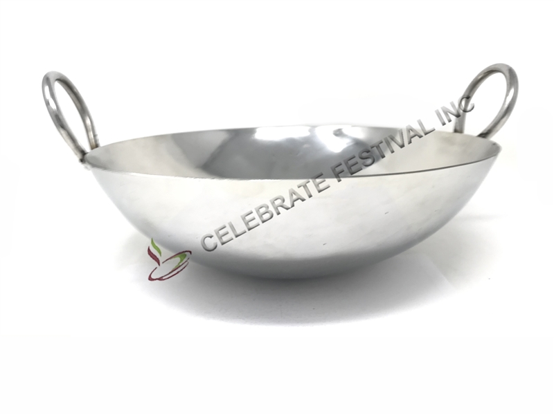 24" Stainless Steel Kadai  ( WOK)/  1040 oz capacity- Made available by Celebrate Festival Inc