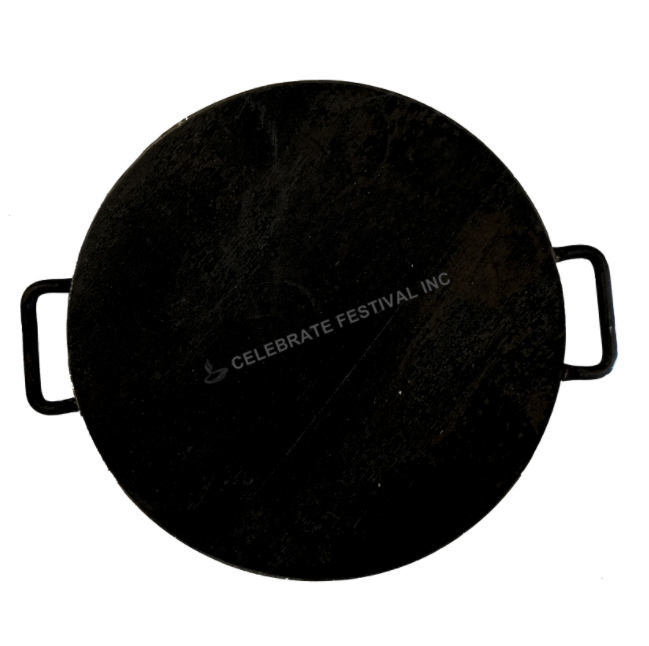 Iron Round Tava(Griddle) with Brass Handles- 30" - By Celebrate Festival Inc