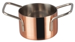 Winco Serving ware Copper-Plated Stainless Steel Mini Sauce Pans # 3 - 10 oz.
