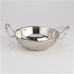 Hammered Stainless Steel kadai with wired handle 12 Oz - made available by Celebrate Festival Inc