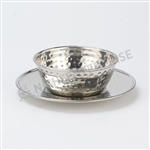 Hammered Stainless Steel Soup Bowl and Plate - made available by Celebrate Festival Inc