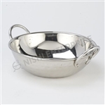 Indian Style Serving Bowl With Wire Handle Hammered Stainless Steel 16oz - made available by Celebrate Festival Inc
