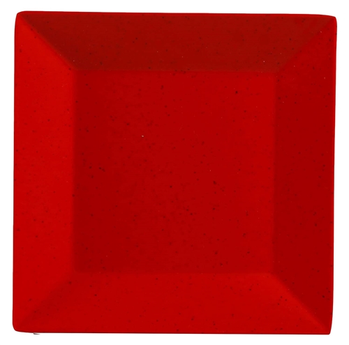 Yanco ME-106 Mexico Plate, Square, 6" Length, 6" Width, Melamine, Red Color with Black Speckled, Pack of 48 - by Celebrate Festival Inc