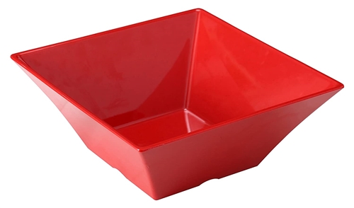 Yanco ME-4109 Mexico Bowl, Square, 4 qt Capacity, 10" Length, 10" Width, 4" Height, Melamine, Red - by Celebrate Festival Inc