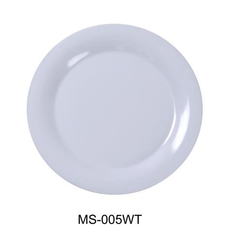 Yanco MS-005WT Mile Stone Wide Rim Round Plate, 5.5" Diameter, Melamine, White - by Celebrate Festival Inc