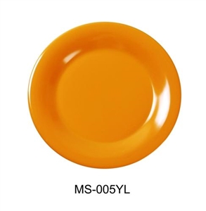 Yanco MS-005YL Mile Stone Wide Rim Round Plate, 5.5" Diameter, Melamine, Yellow - by Celebrate Festival Inc