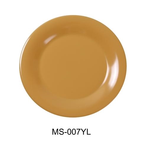 Yanco MS-007YL Mile Stone Wide Rim Round Plate, 7.5" Diameter, Melamine, Yellow - by Celebrate Festival Inc