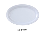 Yanco NS-510W Nessico Oval Platter with Narrow Rim, Melamine, White Color - by Celebrate Festival Inc