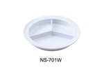 Yanco NS-701W Nessico Deep Compartment Plate, Melamine, White Color - by Celebrate Festival Inc