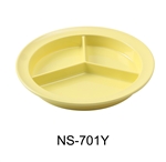 Yanco NS-701Y Nessico 3-Compartment Deep Plate, Melamine, Yellow Color - by Celebrate Festival Inc