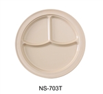 Yanco NS-703T Nessico 3-Compartment Plate, Melamine, Tan Color - by Celebrate Festival Inc