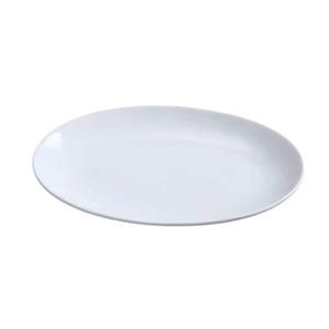 Yanco PS-10-CP Piscataway Series Coupe Platter, 10" L x 6.875" W, Porcelain, Bone White, Pack of 24 - by Celebrate Festival Inc