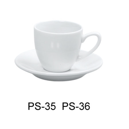 Yanco PS-35 Piscataway-2 Espresso Cup, 3.5 Oz, 2.5" Diameter, Porcelain, Bone White, Pack of 36 - by Celebrate Festival Inc