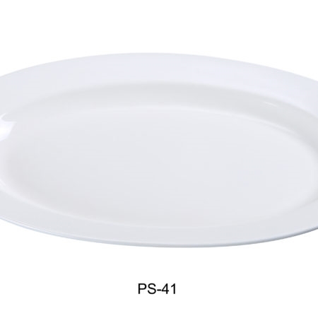 Yanco PS-41 Piscataway-2 Oval Platter, 14" x 9.5", Porcelain, Bone White, Pack of 12 - by Celebrate Festival Inc