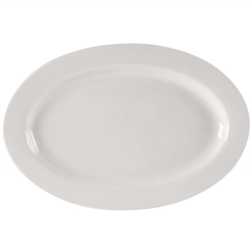 Yanco RE-33 Recovery Oval Platter, 7" x 4.5", China, American White, Pack of 36 - by Celebrate Festival Inc