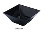 Yanco RM-4112BK Rome Square Bowl, 8 qt Capacity, Melamine, Black Color - by Celebrate Festival Inc
