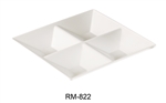 Yanco RM-822 Rome 4-Compartment Plate, Square, Melamine, White Color - by Celebrate Festival Inc
