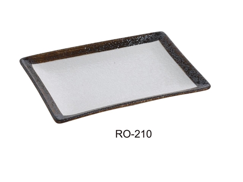 Yanco RO-210 ROCKEYE 10" Rectangular Plate, 7" Width, China, Two-Tone, Pack of 24 - by Celebrate Festival Inc