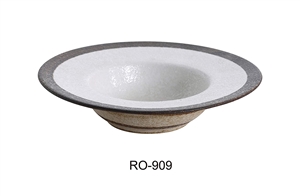 Yanco RO-909 ROCKEYE 9.25" Dessert/Soup Plate 10 OZ, 2" Height, China, Two-Tone, Pack of 24 - by Celebrate Festival Inc