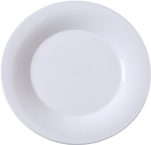 Yanco SI-108 Siena Collection 8" Round Plate, Bone White, Porcelain (Pack of 36) - by Celebrate Festival Inc