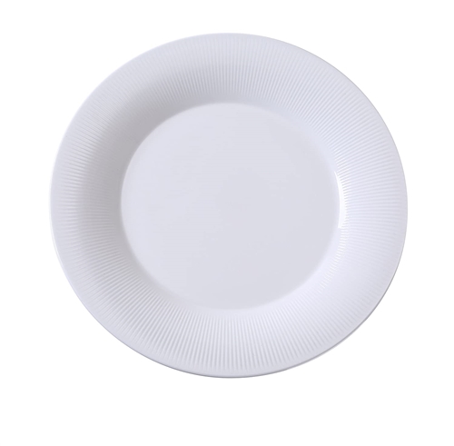 Yanco SI-112 Siena Collection 12" Round Plate, Bone White, Porcelain (Pack of 12) - by Celebrate Festival Inc
