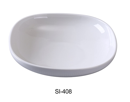 Yanco SI-408 Siena Collection 8" Square Bowl, 24 oz, Bone White, Porcelain (Pack of 24) - by Celebrate Festival Inc