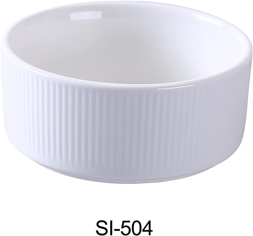 Yanco SI-504 Siena Collection 4" Soup Cup, 8 oz, 2" Height, Bone White, Porcelain (Pack of 36) - by Celebrate Festival Inc