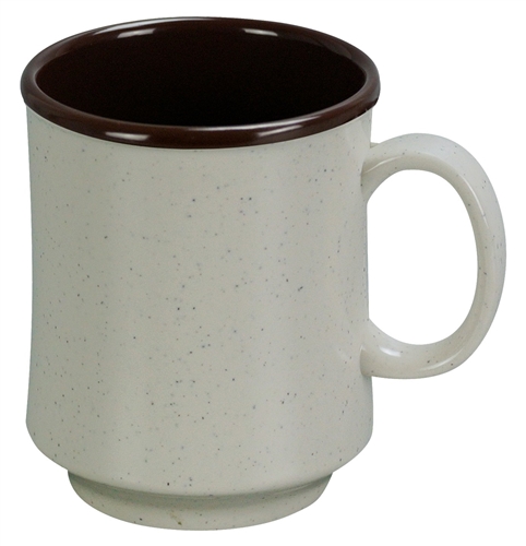 Yanco SS-908 Sesame Two-Tone Coffee/Tea Mug, 8 oz Capacity, 3.75" Height, 3" Diameter, Melamine - by Celebrate Festival Inc