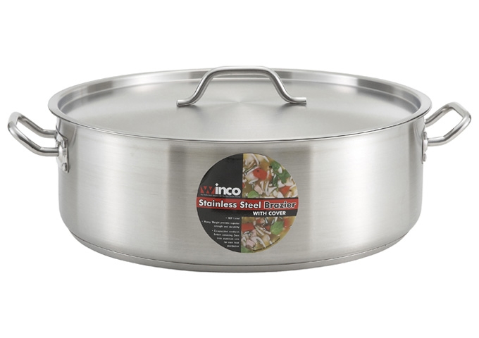 Winco SSLB-25 Stainless Steel Brazier with Cover
