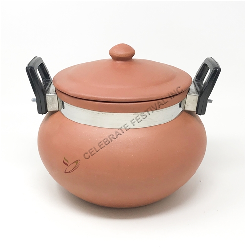 Terracotta/ Mitti/ Clay Handi for Serving Food/Biryani/Cooking/Curd Making 2.5 L (84oz)