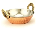 Copper Stainless Steel Kadai (Karahi) Bowl  in Different size from 6 oz to 50 oz sizes - Made available by Celebrate Festival Inc