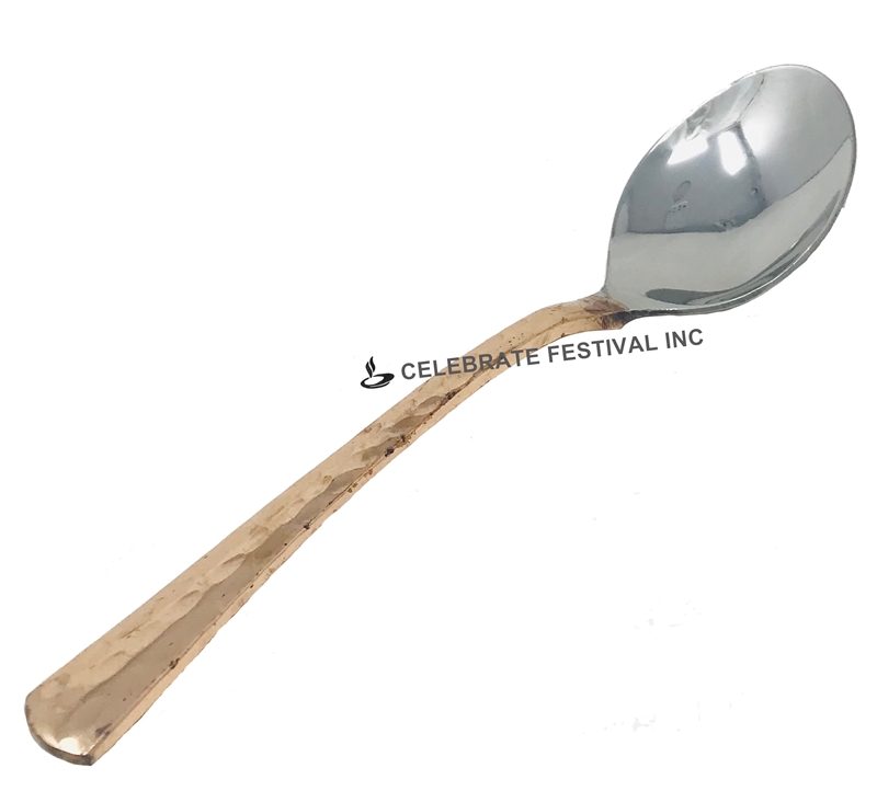 Copper Steel  Desert Spoon  7" -  Hammered Design (Price per Dz) - by Celebrate Festival Inc