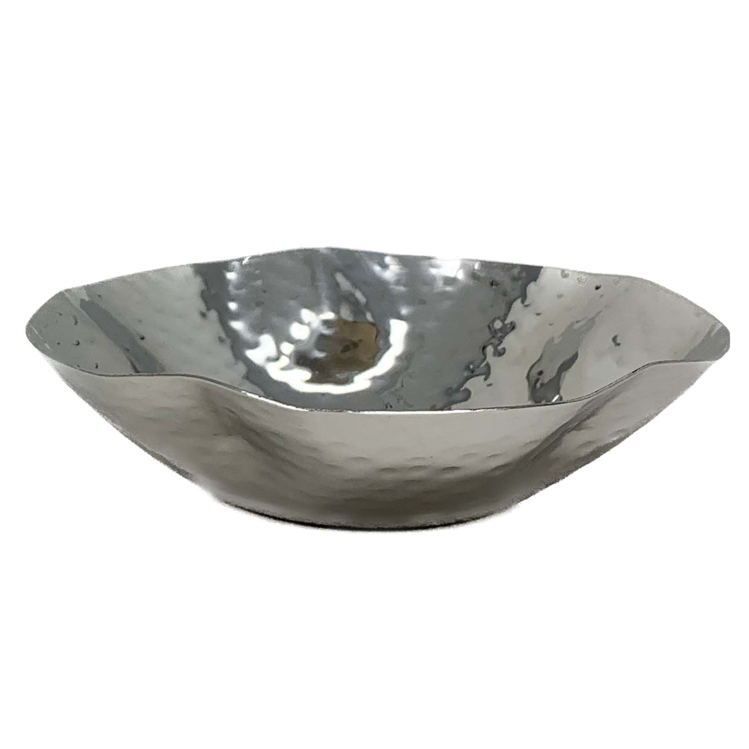 Stainless Steel Food Serving Bowl Candy Nut Dish Hammer Metal DesignHigh Quality Curved Hammered Nut Bowl Stylish Design #2