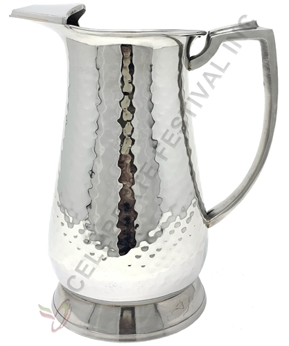 Stainless Steel Hammered Maharaja Water Pitcher - By Celebrate Festival Inc