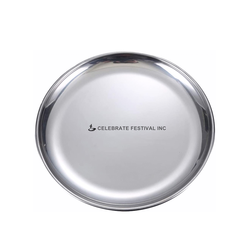 Stainless Steel Plate (THALI)- 8" - By Celebrate Festival Inc