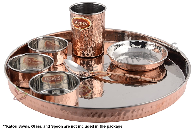 Copper/Stainless Steel Thali - 13 - By Celebrate Festival Inc